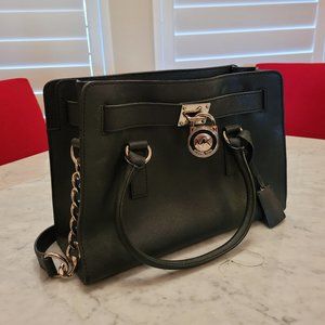 Women's Black Leather Michael Kors Handbag